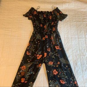 Sienna Sky : Black Floral Off-The-Shoulder Jumpsuit